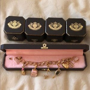 Gold Juicy Couture Charm Bracelet w/ added charms
